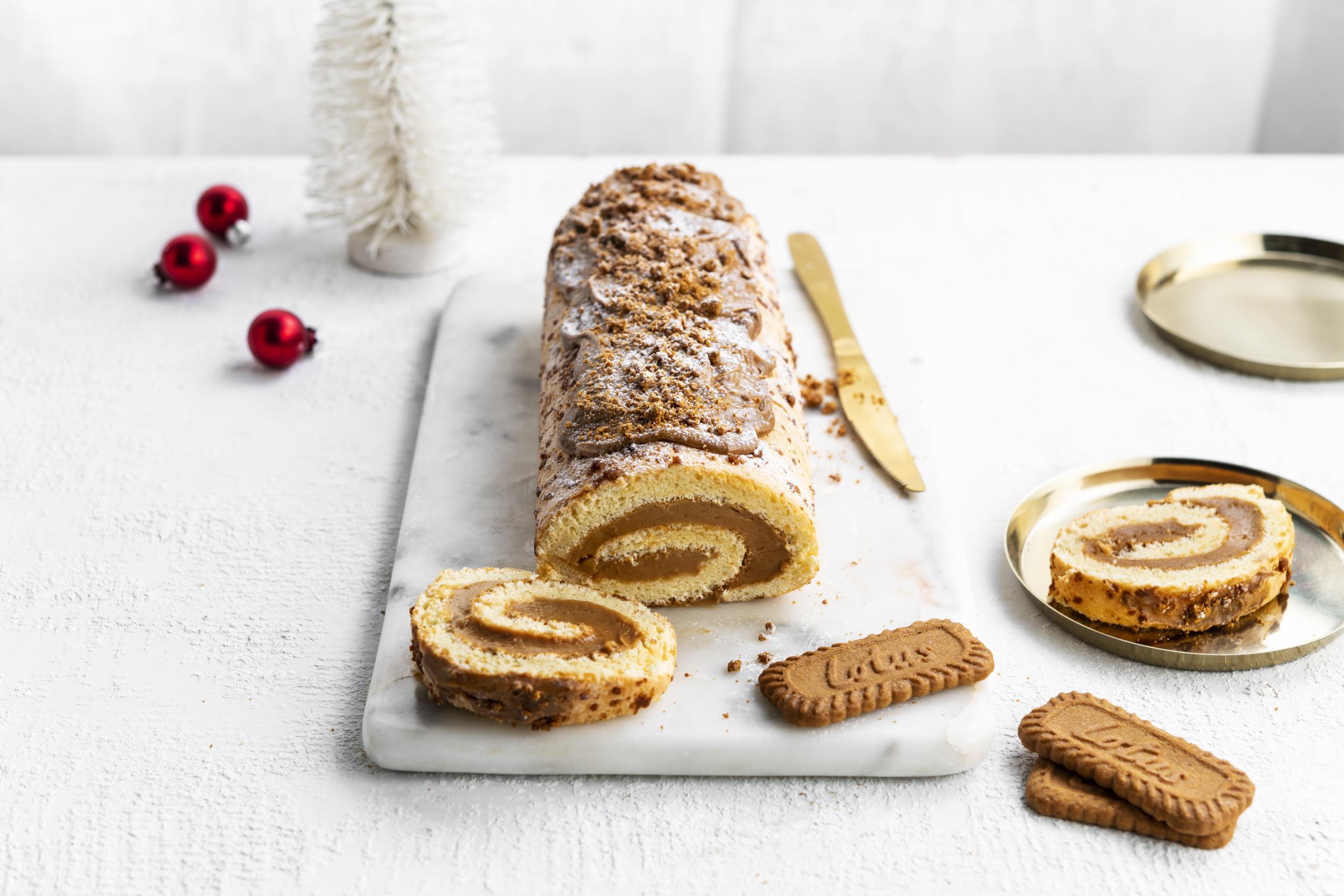Swiss roll with Biscoff
