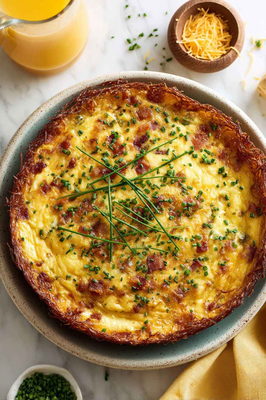 Hash Brown Crust Bacon and Cheddar Quiche