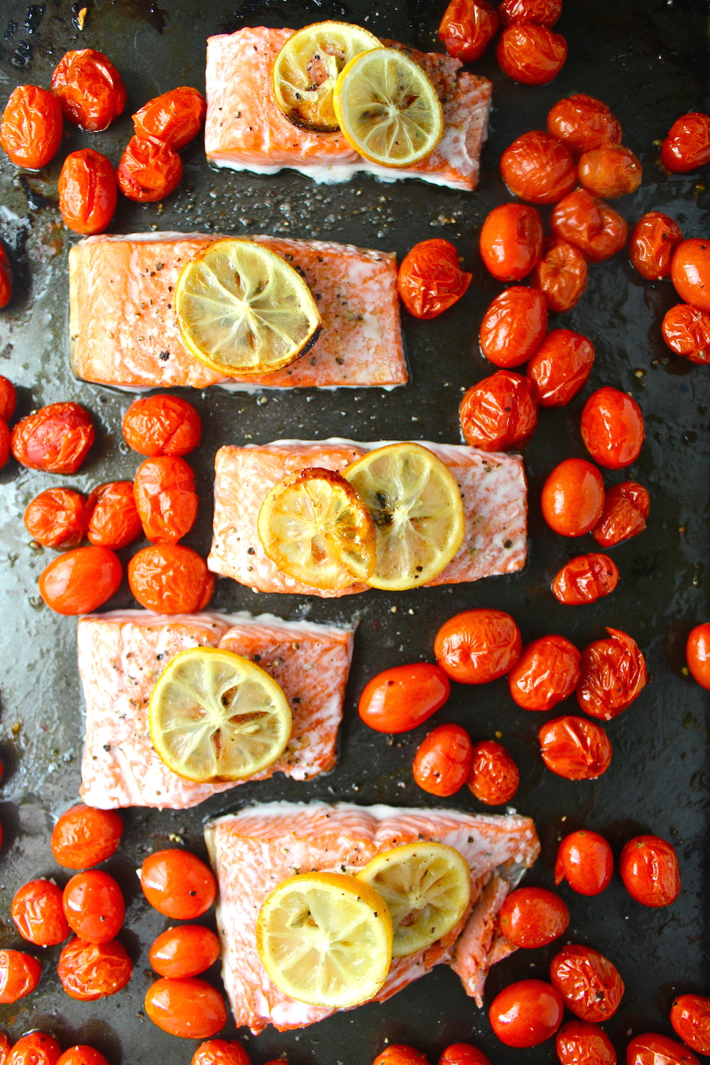 Lemon Tomato Baked Salmon
