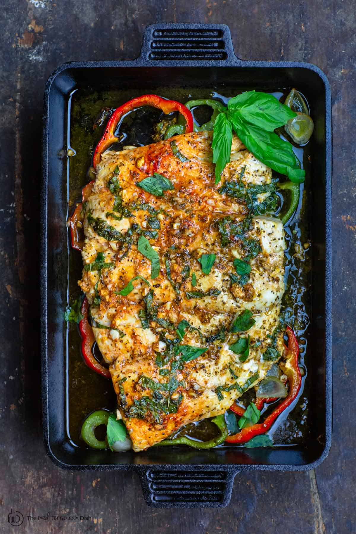 Easy Baked Fish with Garlic and Basil