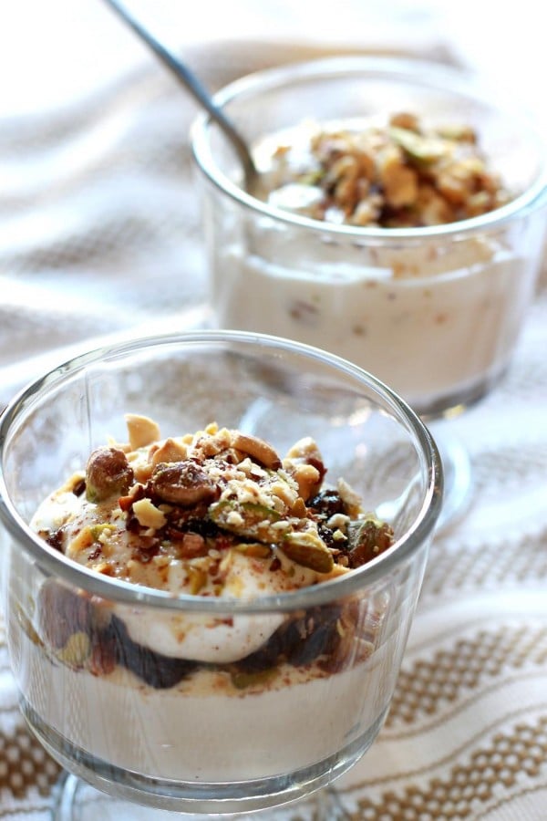 Greek Yogurt Parfait with Kahlua and Nuts