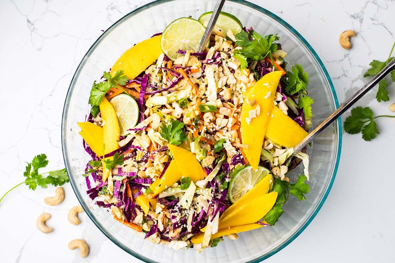 Cabbage and Carrot Salad with Asian Sesame Dressing