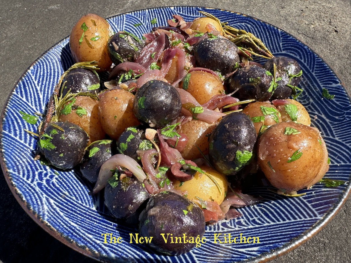 Pan Roasted Baby Potatoes in White Wine