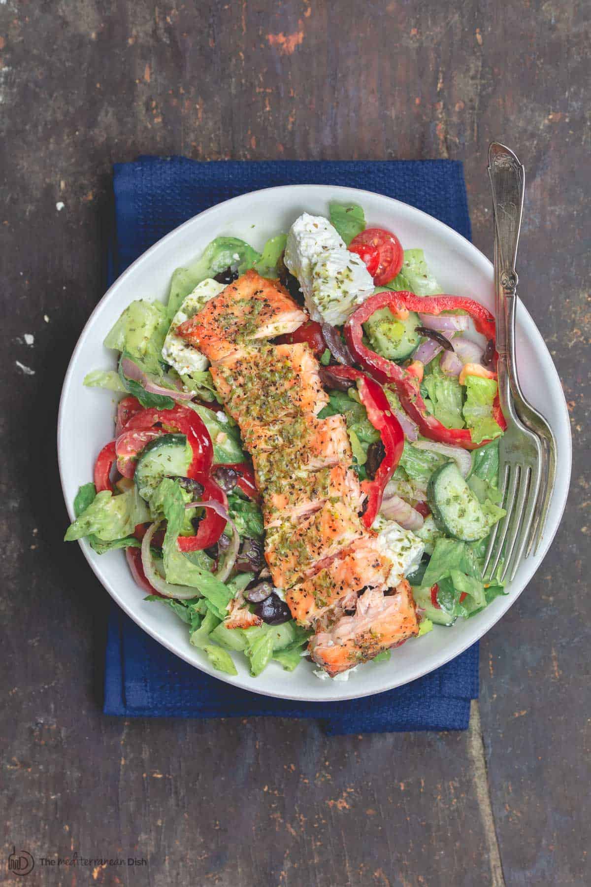 Quick & Healthy Greek Salmon Salad