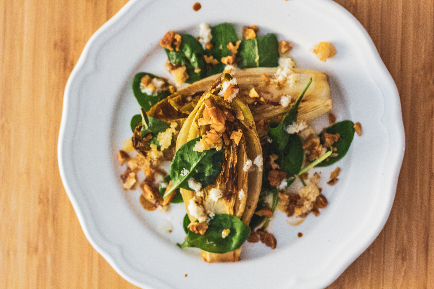 Sautéed Belgian Endive with Feta Cheese